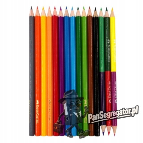 Kredki ZAMEK 12kol +3kredki dwustronne + temperówka 110312 FC FABER CASTEL
