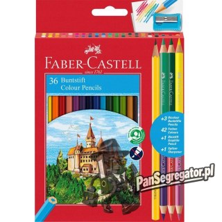 Kredki ZAMEK 36kol. dwustronne +3 kredki dwustronne +ołówek+temperówka 110336 FABER CASTELL