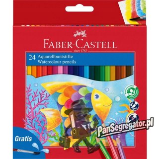 Kredki akwarelowez pędzelkiem RYBKA 24 kolory opak. kartonowe 114425 Faber-Castell
