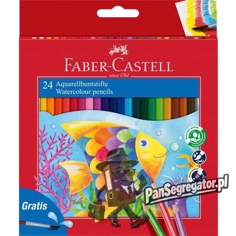 Kredki akwarelowez pędzelkiem RYBKA 24 kolory opak. kartonowe 114425 Faber-Castell