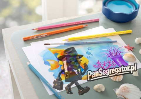 Kredki akwarelowez pędzelkiem RYBKA 24 kolory opak. kartonowe 114425 Faber-Castell
