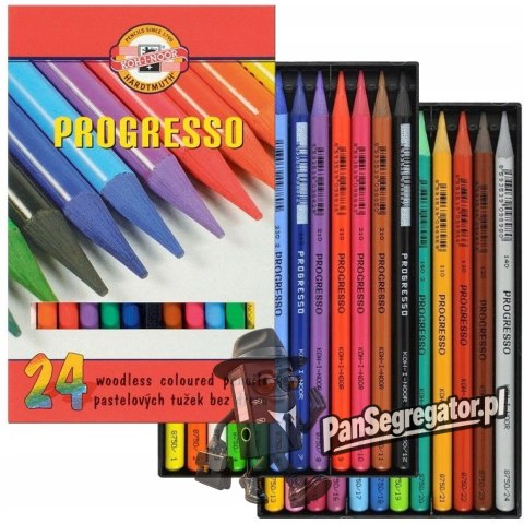 Kredki bezdrzewne PROGRESSO 24 kolory 8758 KOH-I-NOOR