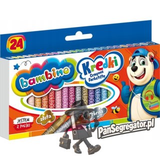 Kredki dla dzieci z glinki kaolinowej Zestaw 24 kredek BAMBINO St.Majewski