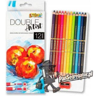 Kredki dwustronne 12 kolorów Double Artist 4/3mm Kolori premium TT7986 PENMATE