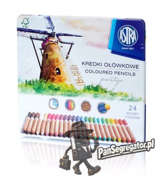 Kredki ołówkowe zestaw 24 kolory metalowe pudełko 312117002 ASTRA PRESTIGE