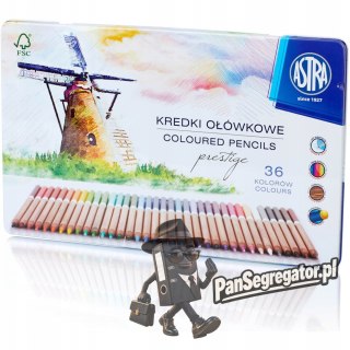 Kredki ołówkowe zestaw 36 kolorów metalowe pudełko 312117003 ASTRA PRESTIGE