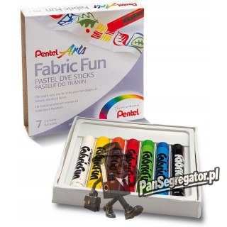 Kredki pastele do tkanin PENTEL 7kolorów PTS7