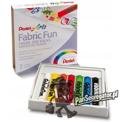 Kredki pastele do tkanin PENTEL 7kolorów PTS7