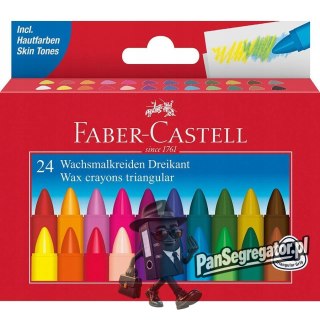 Kredki świecowe trójkątne 24kol opakowanie kartonowe 120024 Faber-Castell