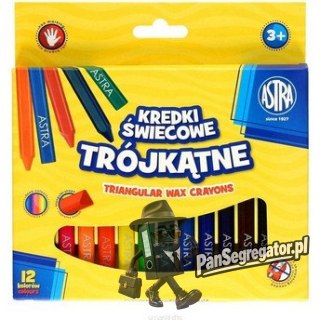 Kredki świecowe trójkątne zestaw 12 kolorów 316118001 ASTRA