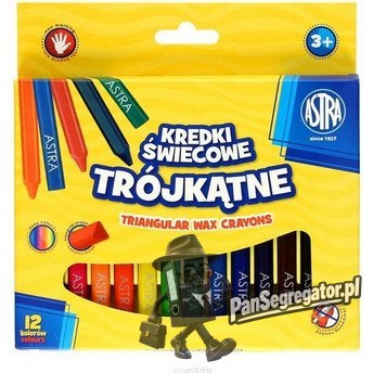 Kredki świecowe trójkątne zestaw 12 kolorów 316118001 ASTRA