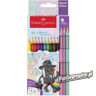 Kredki sześciokątne 10 kolorów + 3kolory pastelowe edycja JEDNOROŻEC 111219 Faber-Castell