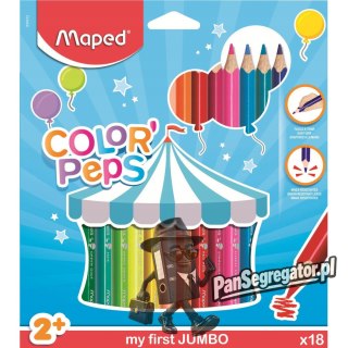 Kredki trójkątne MAPED COLORPEPS JUMBO 18 kolorów 834012
