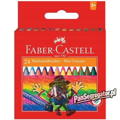 Kredki woskowe 24 kolory KLOWN opakowanie kartonowe FC 120057 FABER-CASTELL