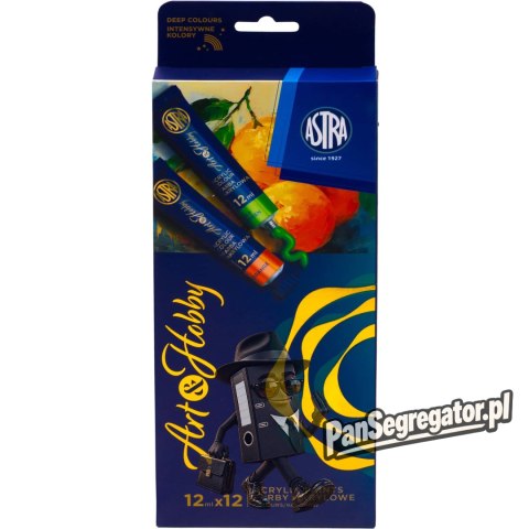 Zestaw farb akwarelowych Art&Hobby 12 kolorów 12ml. 602124004 ASTRA