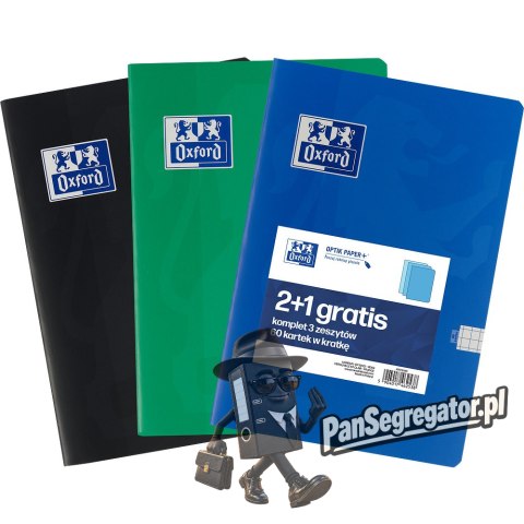 Zeszyt A5 60k kratka z marginesem 3szt (2+1gratis) ESSE 400210380 OXFORD