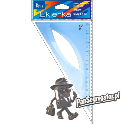 Ekierka prostokątna 19cm NIEBIESKA BL014-B TETIS