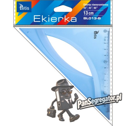Ekierka równoramienna 13cm NIEBIESKA BL013-B TETIS