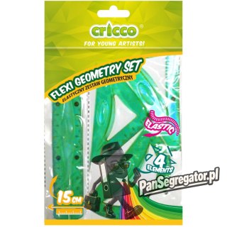 Komplet geometryczny CRICCO FLEXI 4-elementy z linijką 15cm CR615