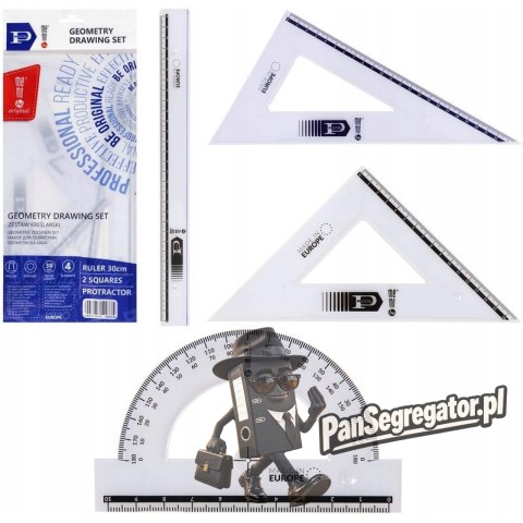 Komplet geometryczny duży z linijką 30cm MK107-00 MEMOBE