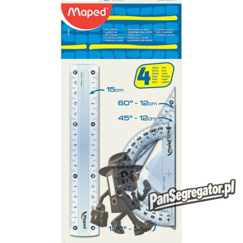 Komplet geometryczny linijka 15cm + 2ekierki +kątomierz 242815 MAPED