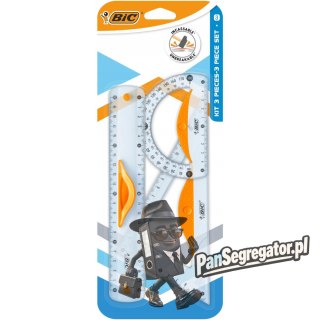 Komplet geometryczny z linijką 20cm z uchwytem + ekierka+kątomierz 9927281 BIC