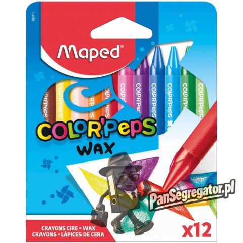 Kredki COLORPEPS świecowe 12 kolorów 861011 MAPED