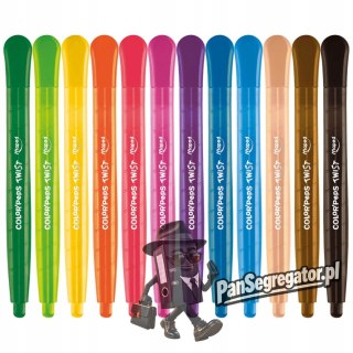 Kredki COLORPEPS świecowe wykręcane Twist 12szt. zip etui 860612 MAPED