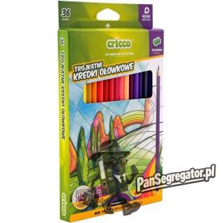 Kredki CRICCO trójkątne 36kol + temperówka CR322K36
