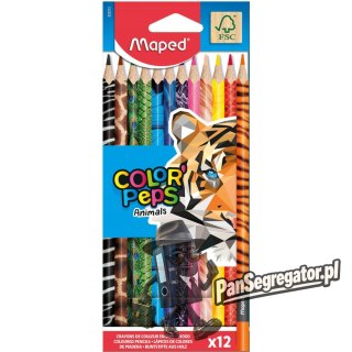 Kredki Colorpeps animals trójkątne 12 szt pud. z zaw. 832212 MAPED