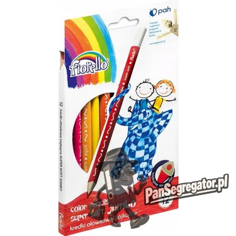 Kredki FIORELLO JUMBO Super soft 12 kolorów trójkątna JUMBO 170-2218