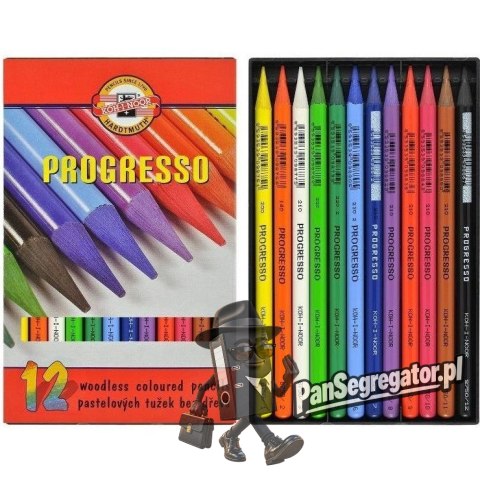 Kredki PROGRESSO 12 kolorów 8756 KOH-I-NOOR