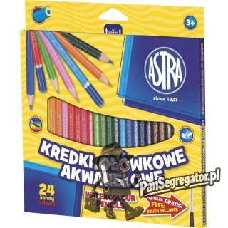 Kredki akwarelowe 24 kolory ołówkowe heksagonalne 312110005 ASTRA