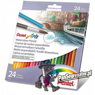 Kredki akwarelowe PENTEL 24 kolory CB9-24