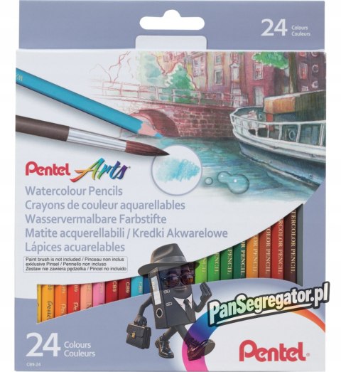 Kredki akwarelowe PENTEL 24 kolory CB9-24