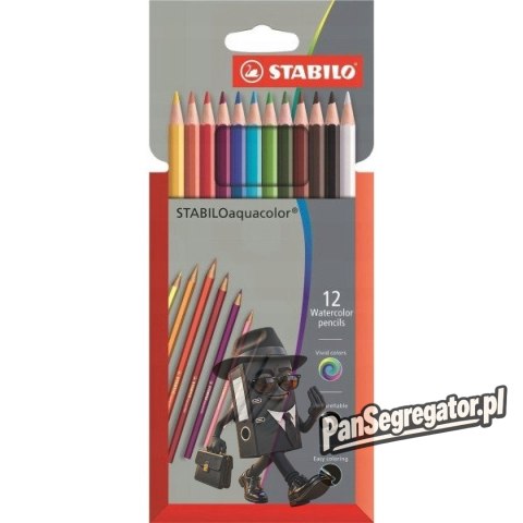 Kredki akwarelowe STABILO AQUACOL 12 kolorów 1612-3