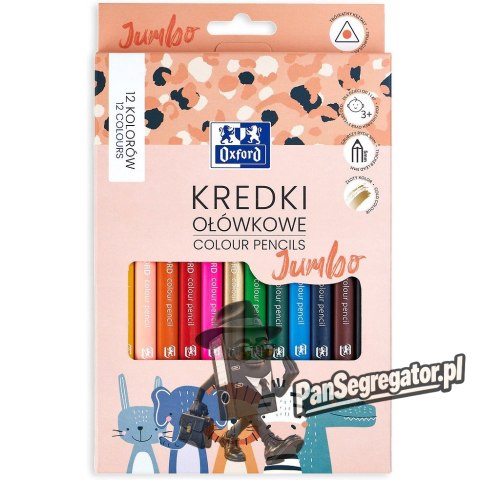 Kredki ołówkowe KIDS JUMBO 12 kolorów 400174529 OXFORD