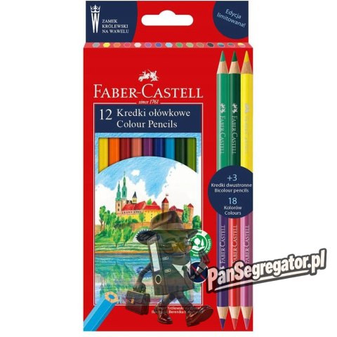 Kredki ołówkowe ZAMEK 12kolorów + 3 kredki dwustronne edycja limitowana 201480 FABER-CASTELL