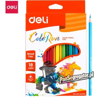Kredki ołówkowe bezdrzewne COLORUN 18 kolorów EC00110 DELI