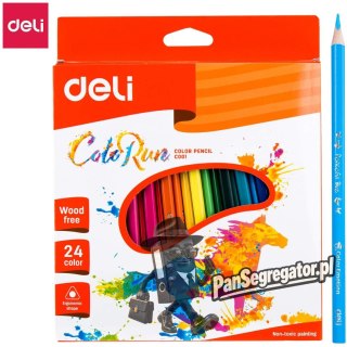 Kredki ołówkowe bezdrzewne COLORUN 24 kolorów EC00120 DELI