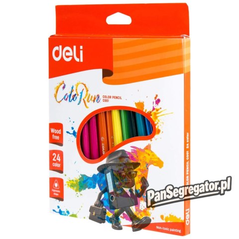 Kredki ołówkowe bezdrzewne COLORUN 24 kolorów EC00120 DELI