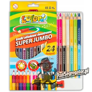 Kredki ołówkowe dwustronne Jumbo 12szt. 24 kolorów z temp.TT7840 PENMATE