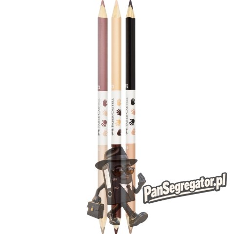 Kredki ołówkowe trójkątne 12 kolorów +3 kredki dwustronne odcienie skóry 511514 Faber- Castell
