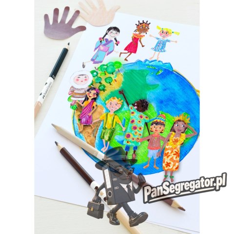 Kredki ołówkowe trójkątne 12 kolorów +3 kredki dwustronne odcienie skóry 511514 Faber- Castell