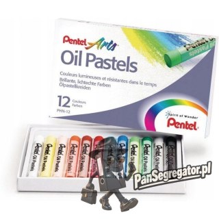 Kredki pastele olejne PENTEL 12kolorów PHN12