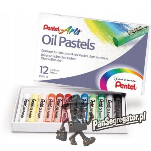 Kredki pastele olejne PENTEL 12kolorów PHN12