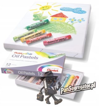 Kredki pastele olejne PENTEL 12kolorów PHN12