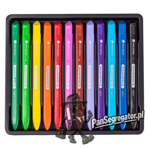 Kredki plastikowe trójkątne COLOR EMOTION 12 kolorów EC20000 DELI