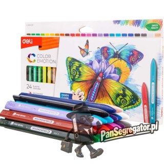 Kredki plastikowe trójkątne COLOR EMOTION 24 kolorów EC20020 DELI