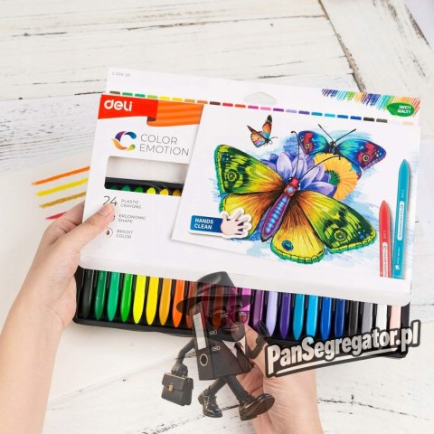 Kredki plastikowe trójkątne COLOR EMOTION 24 kolorów EC20020 DELI